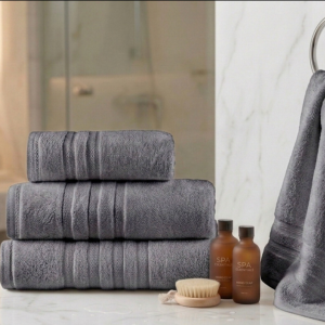 מגבת כותנה סרוקה איכות פרימיום- אפור