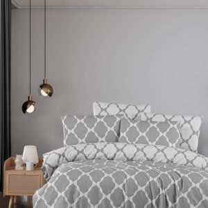 סט מצעים יחיד 100% כותנה -גיאומטרי