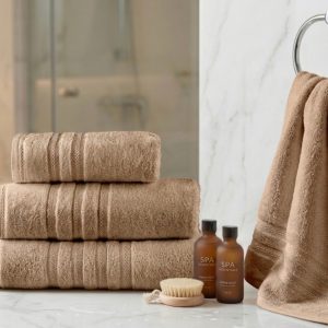 מגבת כותנה סרוקה איכות פרימיום- מוקה